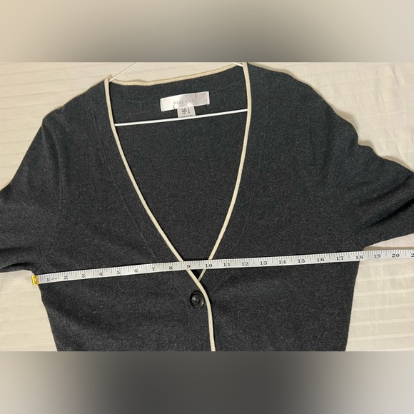 Mac & Jac Grey Button Belted Wool Blend Cardigan Sweater Large Sweater Dress - Picture 9 of 9